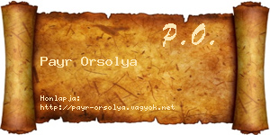 Payr Orsolya névjegykártya